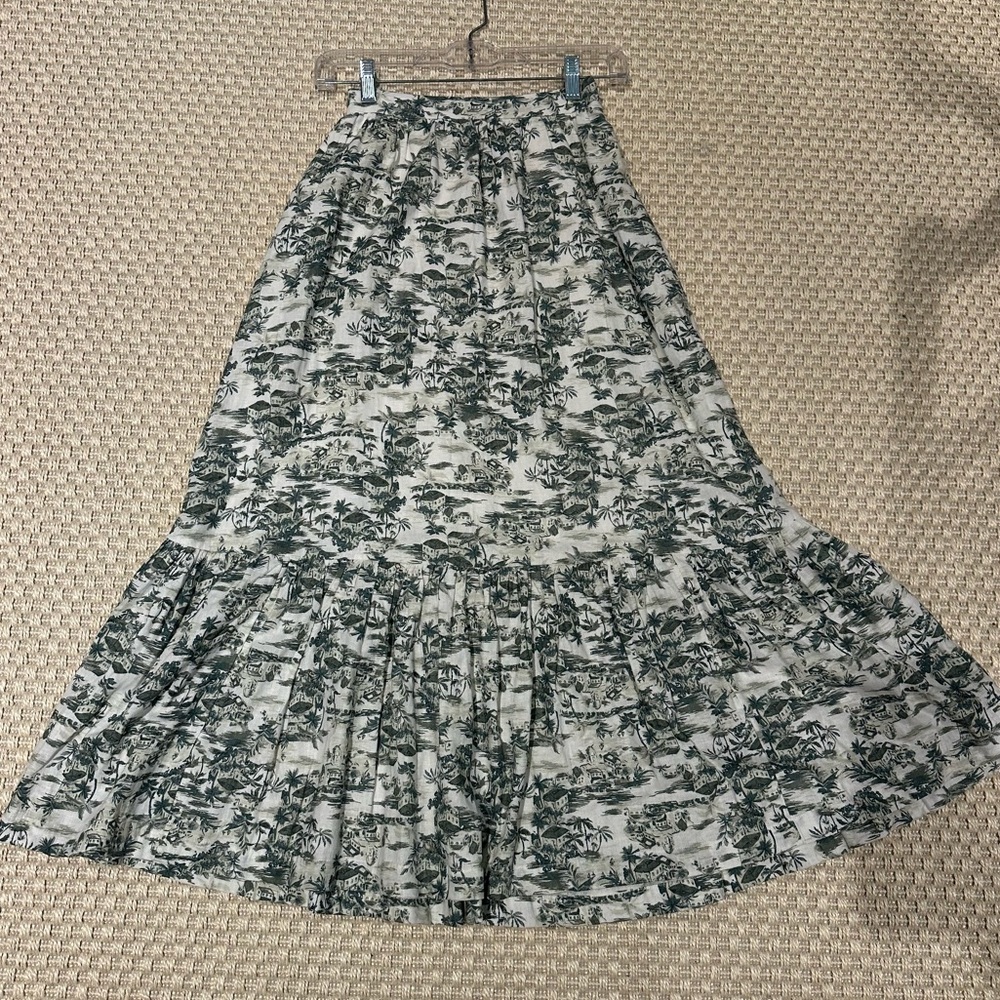Abercrombie Tiered Linen Midi Skirt